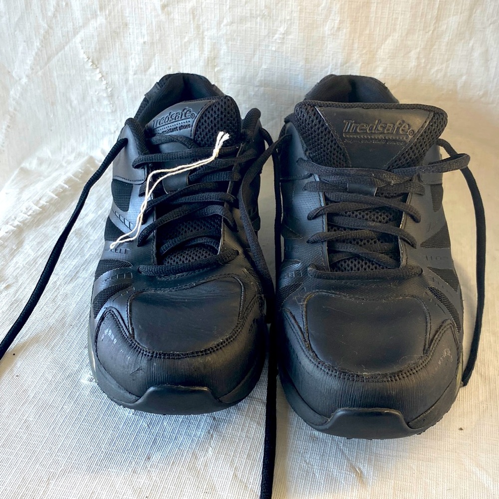 TREDSAFE Slip-Resistant Anti-Fatigue Women's Work Shoes Black Leather NEW